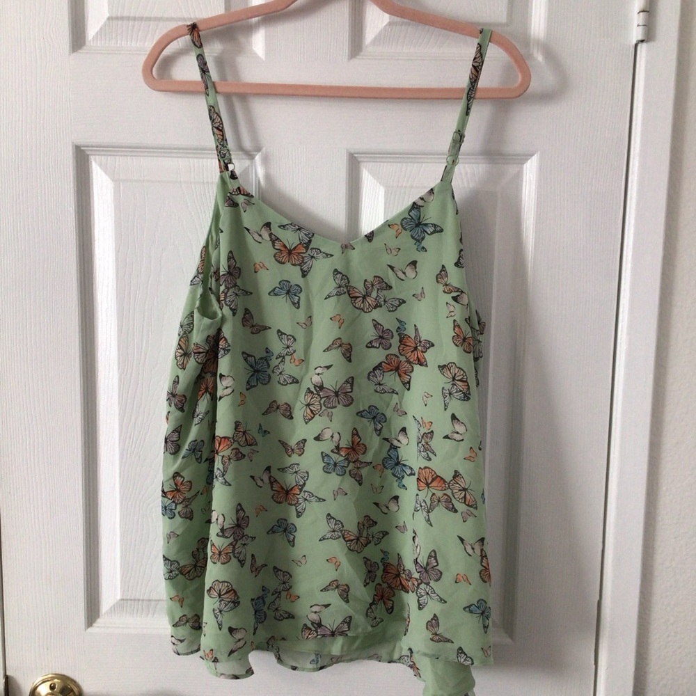 Torrid Mint Butterfly Print Tank Top